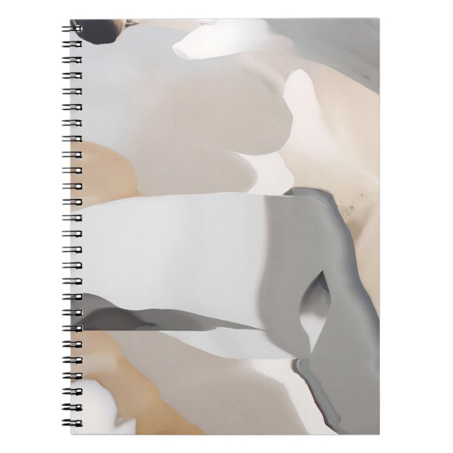 Neutralt Abstrakt Fluid Marble Design Anteckningsbok (Framsidan)