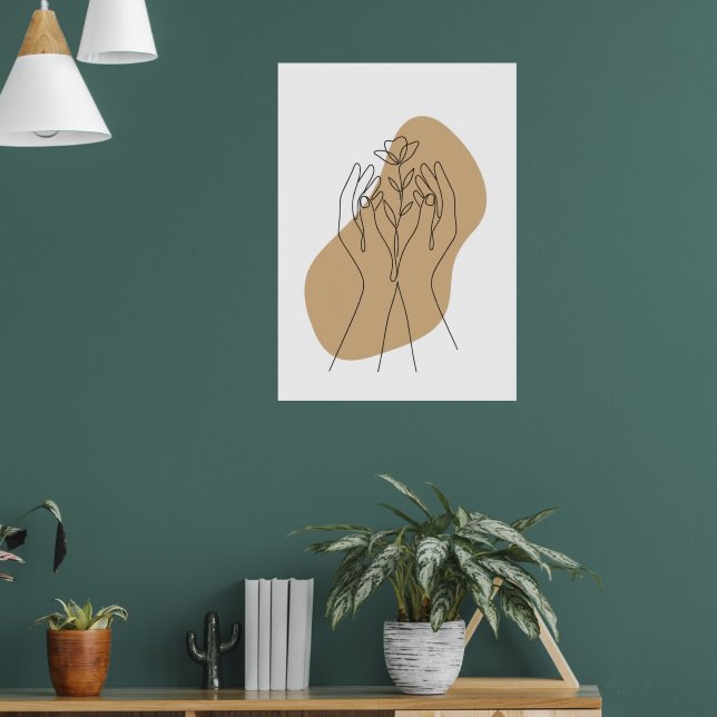 Neutralt abstrakt linjeförmsaffisch poster (Vardagsrum 1)