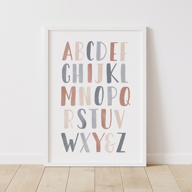 Neutralt Alphabet Boho Kids Room Decor Poster (Skapare uppladdad)