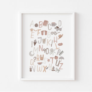 Neutralt Alphabet English poster