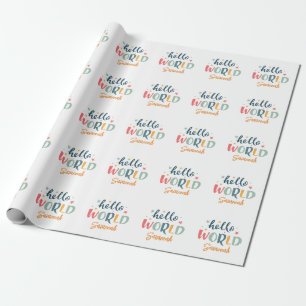 Neutralt anpassat namn Babyshower baby Presentpapper
