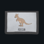 Neutralt Australia Cute Kangaroo och Namn Kids<br><div class="desc">Den här söta,  stripiga barnplånboken har en söt,  hand plockade-doodle kangaroo och du har plats att lägga till ditt barns namn. Perfekt för vilken älskare som helst av Australiens vilt!</div>