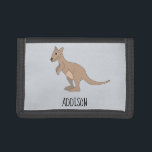 Neutralt Australia Cute Kangaroo och Namn Kids<br><div class="desc">Den här söta,  stripiga barnplånboken har en söt,  hand plockade-doodle kangaroo och du har plats att lägga till ditt barns namn. Perfekt för vilken älskare som helst av Australiens vilt!</div>