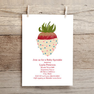 Neutralt av baby Sprinkle Chocolate Strawberry Sho Inbjudningar