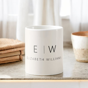 Neutralt av klassisk Elegant, minimalistisk Monogr Kaffemugg