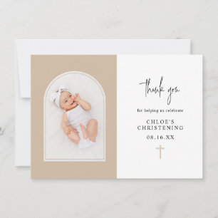 Neutralt av minimalistisk Elegant Arch Christening Tack Kort