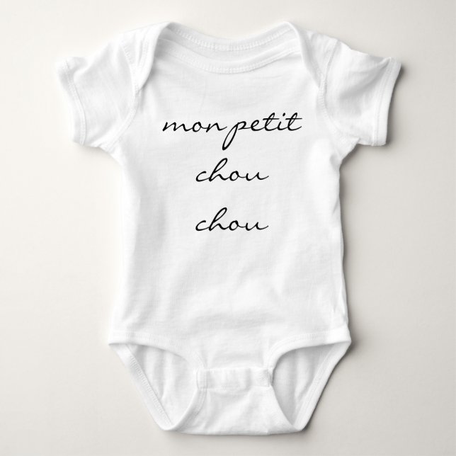 Neutralt Baby Bodydräkt "mon petit chou chou" Tee (Framsida)