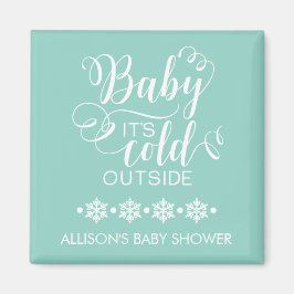 Neutralt Baby Det är Kallet utanför Shower Favor M Magnet