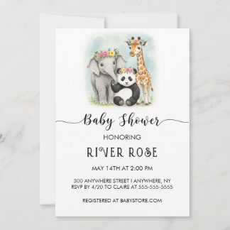 NEUTRALT BABY DJUR SHOWER-INBJUDAN INBJUDNINGAR