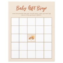 Neutralt Baby Gift Bingo Baby Shower Game