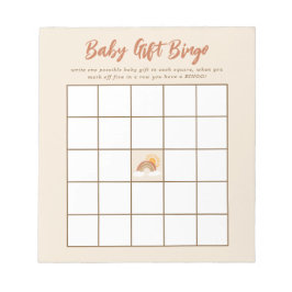 Neutralt Baby Gift Bingo Baby Shower Game Anteckningsblock