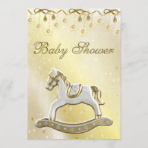 Neutralt Baby Shower Rocking Horse