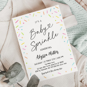 Neutralt Baby Sprinkle Inbjudningar