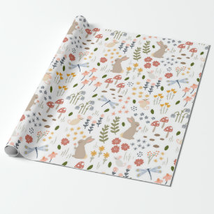 Neutralt Baby Woodland Wrapping Papper Presentpapper