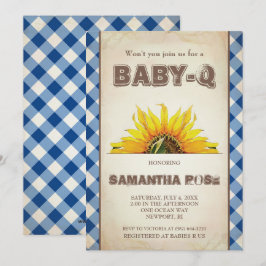 Neutralt BabyQ Baby Shower, BBQ Baby Q-Inbjudnings Inbjudningar