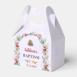 Neutralt Baptism i Blommigt av vattenfärg Presentaskar