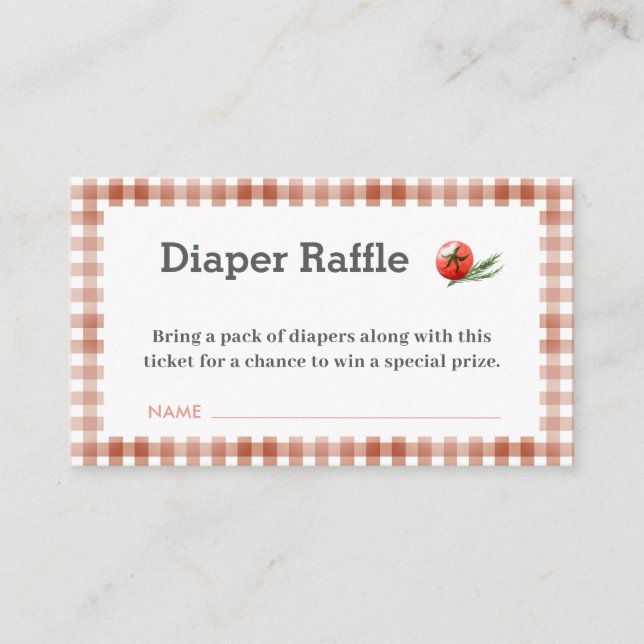 Neutralt Barbecue Shower Diaper Raffle Tilläggskort (Framsida)
