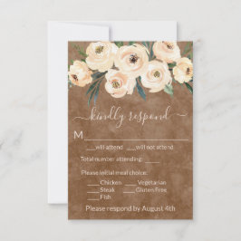 Neutralt Beige Blommigt Boho Brown OSA Kort