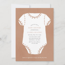 Neutralt Beige Bodykostym minimalistiskt babyskor Inbjudningar