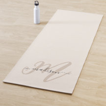 Neutralt Beige Boho Script Monogram och Namn