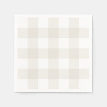 Neutralt Beige Gingham Napkins