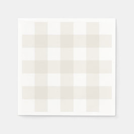 Neutralt Beige Gingham Napkins Pappersservett