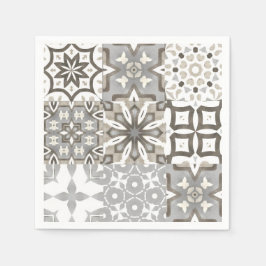 Neutralt,beige,grått,marockanska plattor pappersservett