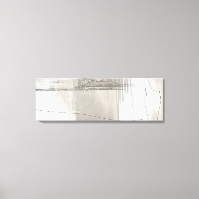 Neutralt Beige Grått Modern Minimalistisk Abstrakt Canvastryck (Framsida)