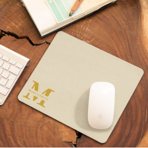 Neutralt Beige Guld Monogram Musmatta