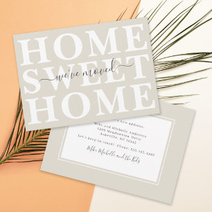 Neutralt Beige Home Sweet Vi har flyttat Meddelande