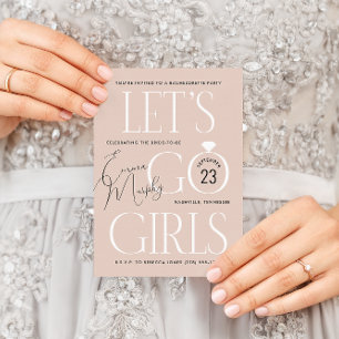 Neutralt Beige Lets Go Girls Bachelorette Party Inbjudningar