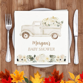 Neutralt Beige Little Pumpkin Cute Baby Shower Pappersservett