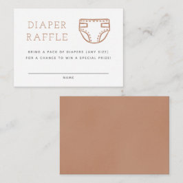 Neutralt Beige Minimalist Diaper Raffle Tilläggskort