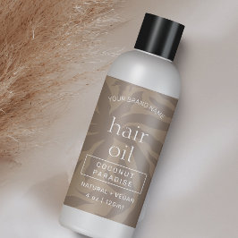 Neutralt Beige Modern 4 OZ Cosmetic Flaska-etikett Rektangulärt Klistermärke