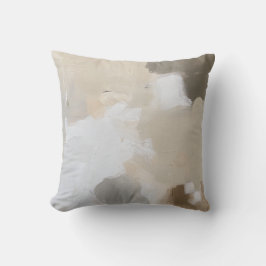 Neutralt Beige och vit Abstrakt Brushstroke-pil Kudde