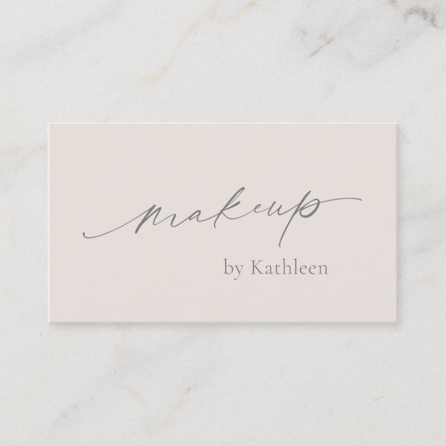 Neutralt Beige QR Code Elegant Makeup Artist Moder Visitkort (Framsida)