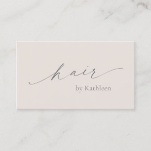 Neutralt Beige QR-Elegant Hair Stylist Modern Visitkort