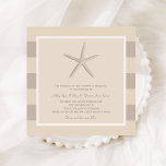 Neutralt Beige Starfish Beach Wedding<br><div class="desc">Bröllopbjudan "Shoreline Chic" i fyrkantigt format har snyggt rand,  en stjärnbild och neutralt vit,  beige/sand och taupe färg. Enkelt och elegant stil,  perfekt för en destination i bröllop vid havet.</div>