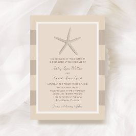 Neutralt Beige Starfish Beach Wedding Inbjudningar