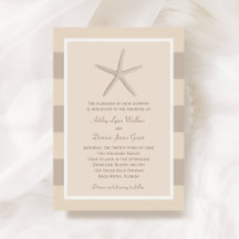 Neutralt Beige Starfish Beach Wedding