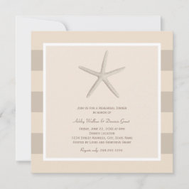 Neutralt Beige Starfish Beach Wedding Rehearsal Inbjudningar