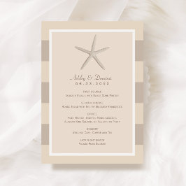 Neutralt Beige Starfish Beach Wedinner Meny