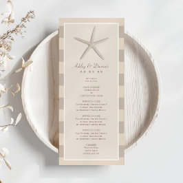 Neutralt Beige Starfish Beach Wedinner Meny