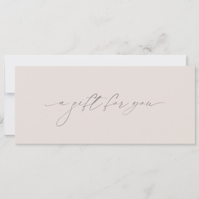 Neutralt Beige Tan Elegant Modern Gift-certifikat (Framsida)