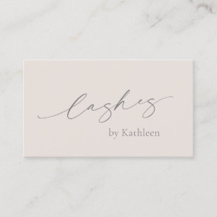 Neutralt Beige Tan QR Code Elegant Lash Modern Visitkort