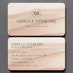 Neutralt Beige Watercolor Minimal Elegant Visitkort