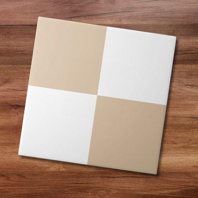 Neutralt Beige White Checkated Ceramic Tile Kakelplatta (Skapare uppladdad)