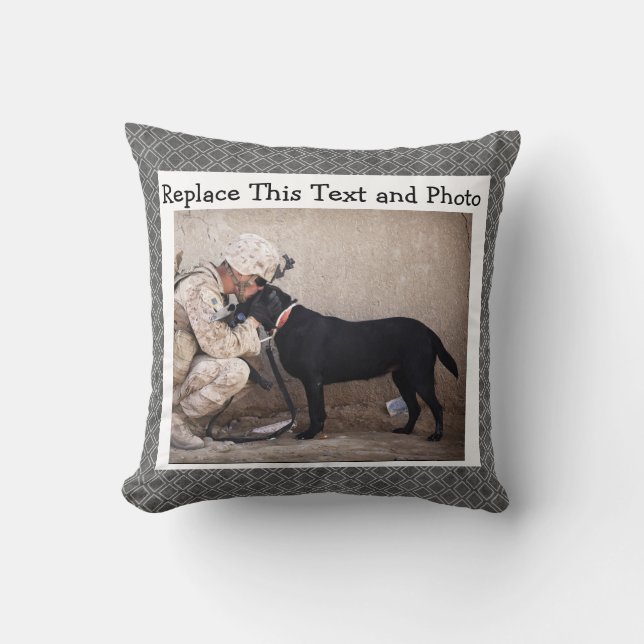 Neutralt beställnings- för text- & foto/Abstract Kudde (Framsida)