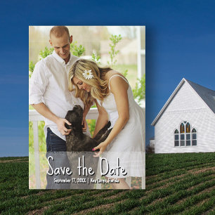 Neutralt Big Photo Save Date Download Card Inbjudningar