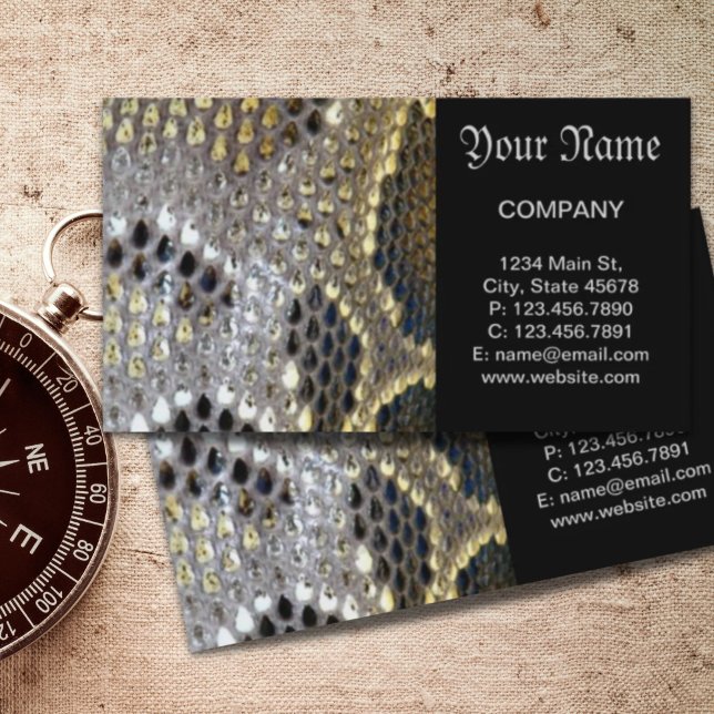 neutralt Björnskinn (bruna beige) Visitkort (neutral brown beige animal print snake skin business card)